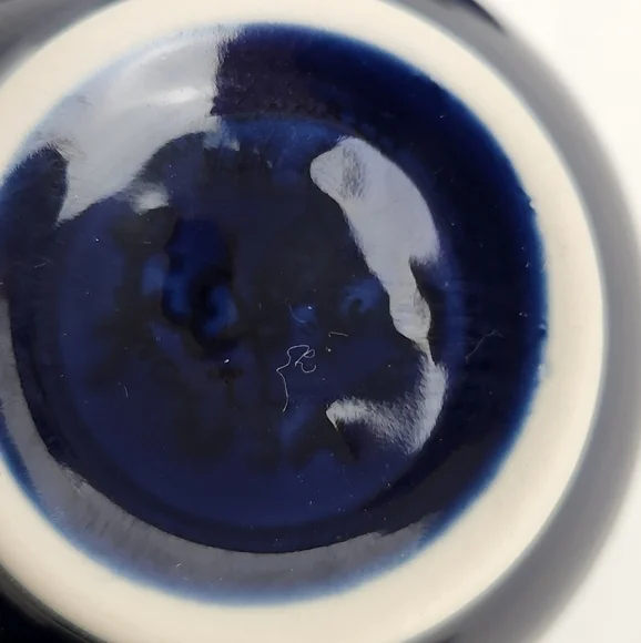 Fiesta Homer Laughlin Dark Blue Coffee/ Tea Mug Cup And Saucer Plate. - Picture 7 of 7